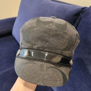 Coach Gray Cap with Black Leather Trim
